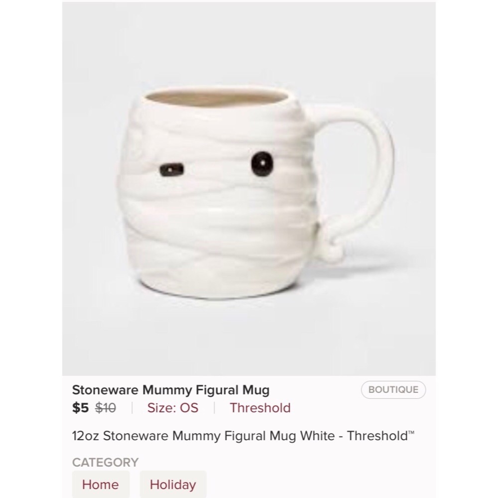 LOOKING: Stoneware Mummy Figural Mug